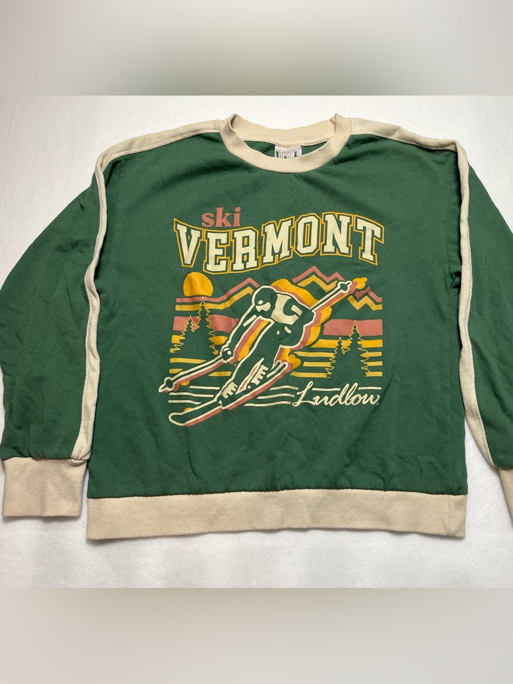 Ski Vermont Graphic Crewneck Sweatshirt - Green
